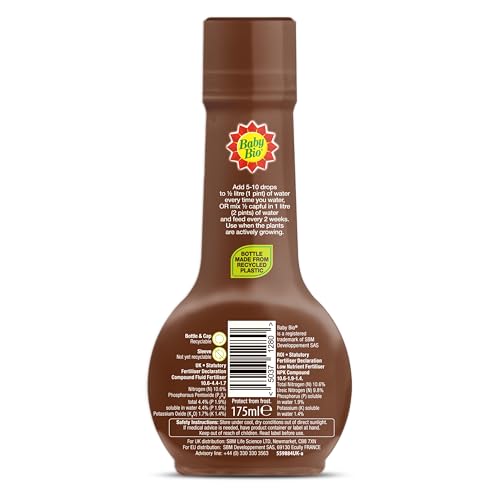 Baby Bio Citrus Food, 175ml - Citrus Plant Food for Healthy Growth and High Potassium for Better Fruit Yield - Year Round Care Concentrate Fertiliser - Fruit Tree Aid Spray
