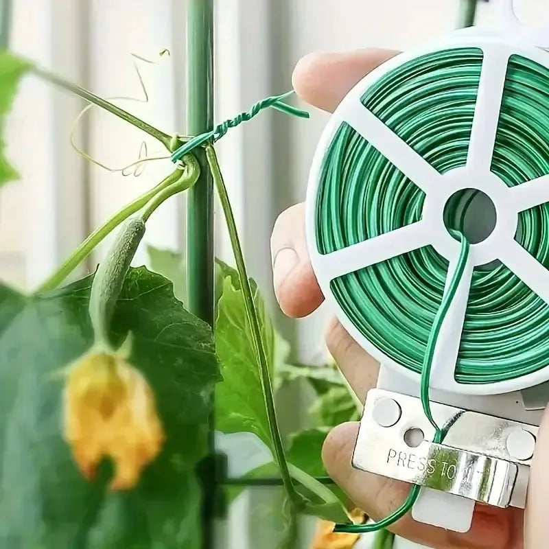 50/100m Garden Twist Tie Green Plant Climbing Support Cable String Reusable Flower Creeper Vines Hoops Fixed Plant Tying Tool