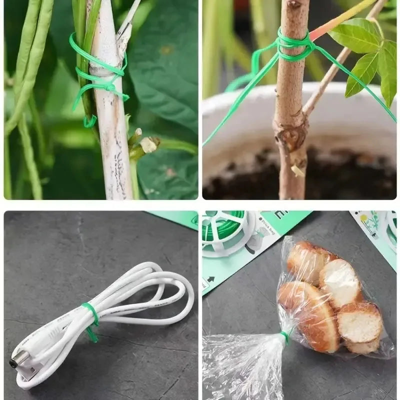 50/100m Garden Twist Tie Green Plant Climbing Support Cable String Reusable Flower Creeper Vines Hoops Fixed Plant Tying Tool