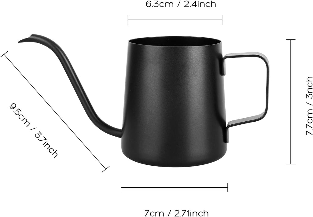 250 ml Black Watering Can, Small Indoor Plants, Mini Watering Can, Stainless Steel Long Spout Watering Can, Garden Watering Can for Indoor Plants, Succulents