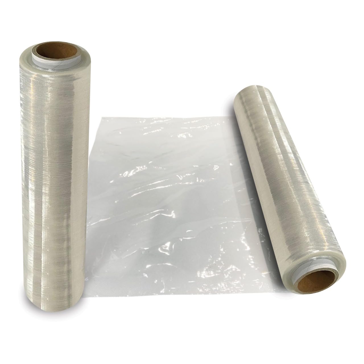 JeeJaan® 6 Rolls Clear Mini Handy Shrink Wrap 100mm x 150m 17mu - Extended Core Self-Adhering Pallet Stretch Wrapper - Heavy Duty Plastic Wrap for Moving House Furniture Wrapping Film
