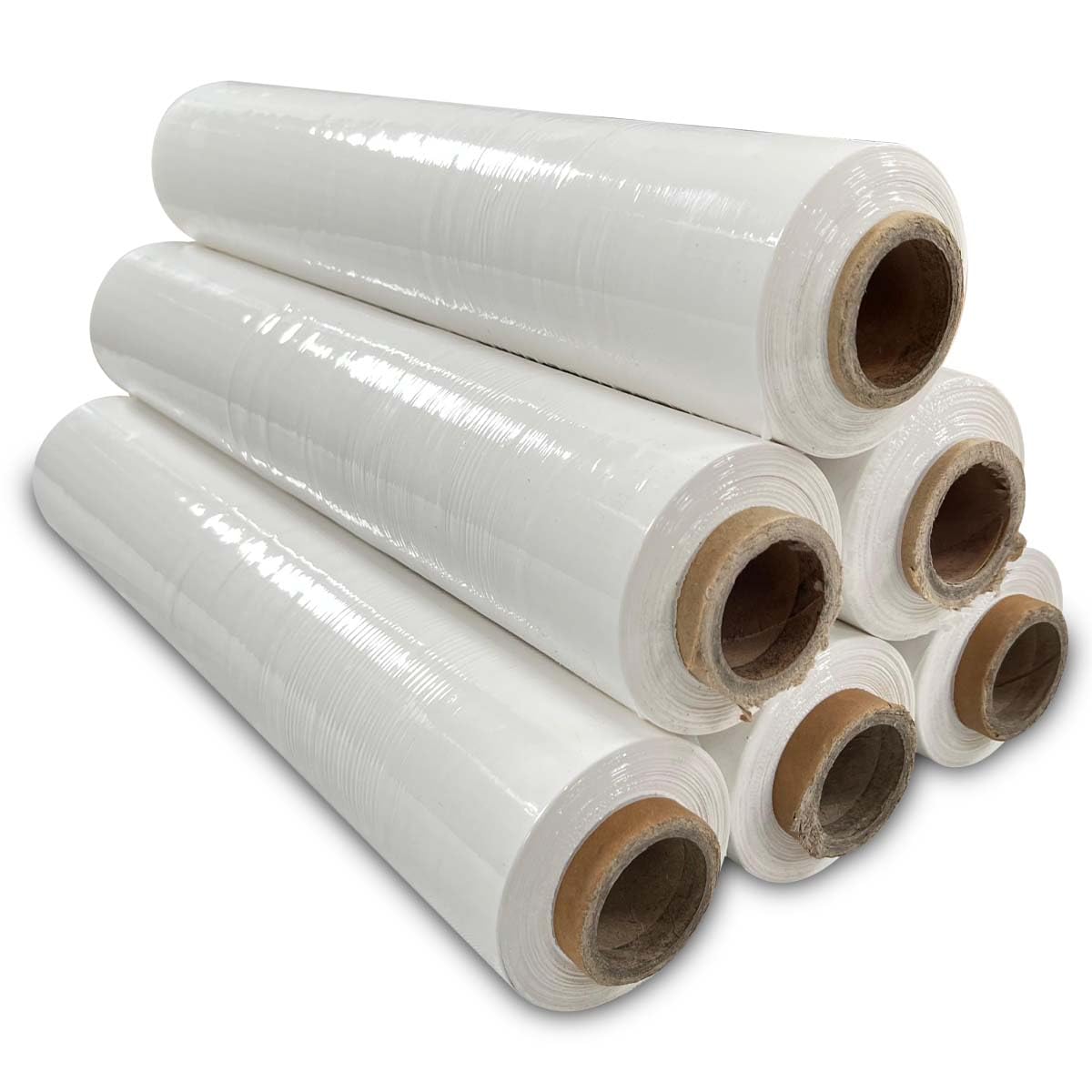 JeeJaan® 6 Rolls Clear Mini Handy Shrink Wrap 100mm x 150m 17mu - Extended Core Self-Adhering Pallet Stretch Wrapper - Heavy Duty Plastic Wrap for Moving House Furniture Wrapping Film