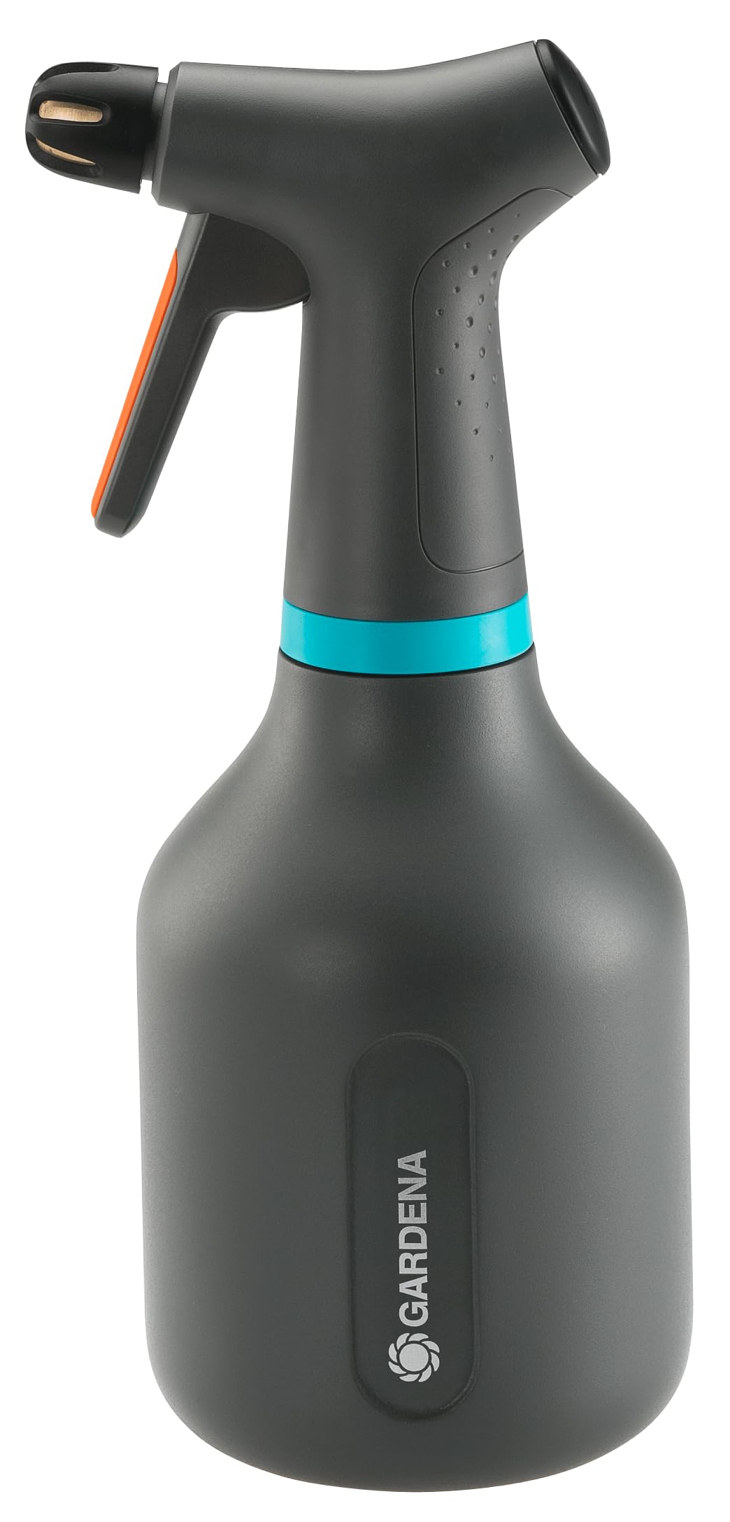 Gardena Pump Sprayer 0.75 l: Pump sprayer with 360° function, brass nozzle adjustable from full jet to fine mist, large filler opening, translucent design (11110-20)