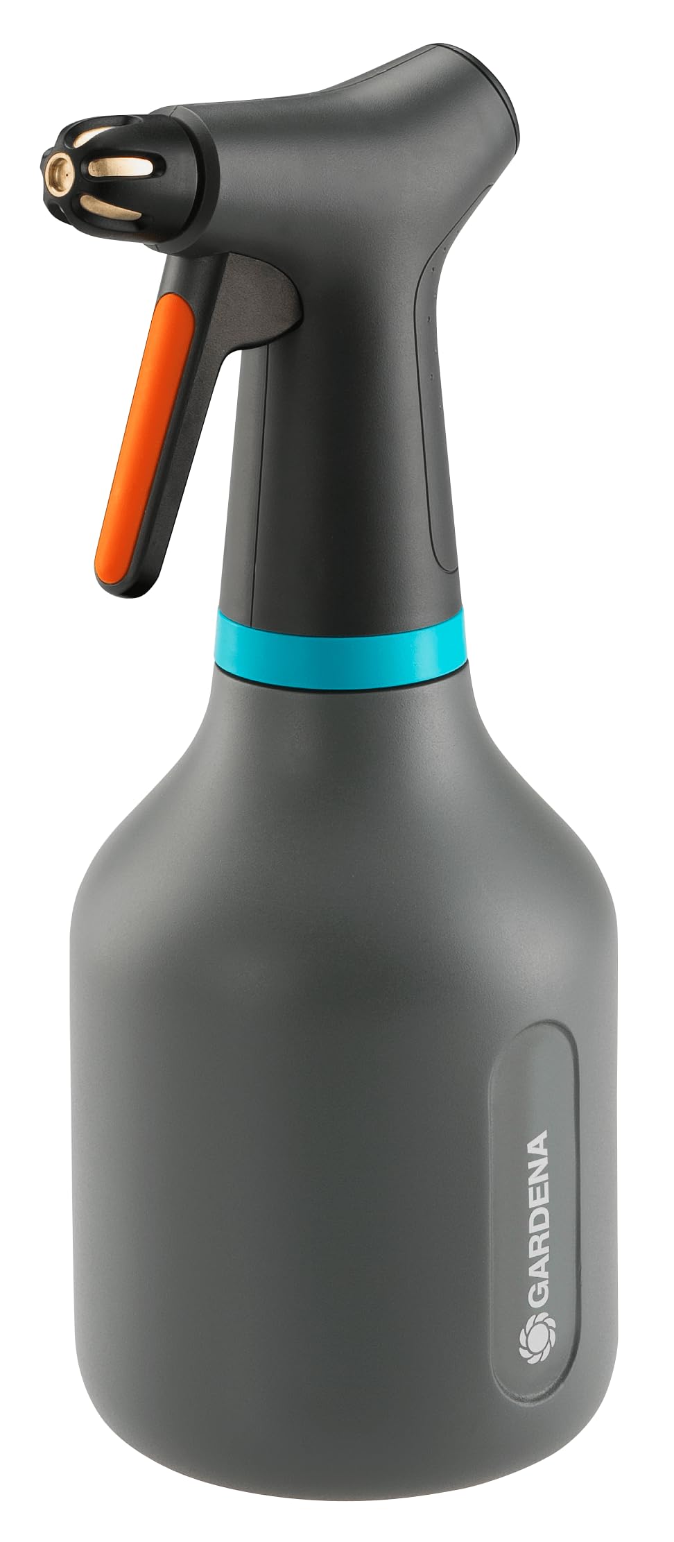 Gardena Pump Sprayer 0.75 l: Pump sprayer with 360° function, brass nozzle adjustable from full jet to fine mist, large filler opening, translucent design (11110-20)