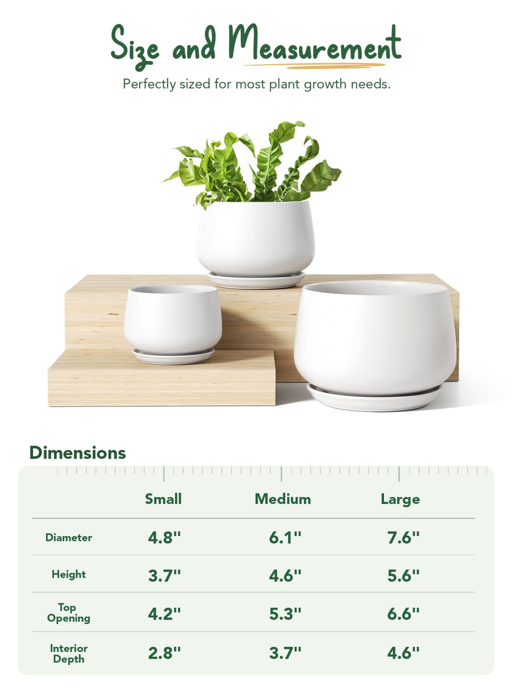 LE TAUCI Plant Pots, 10+13+16 cm Planters, Set of 3 Ceramic Planters with Drainage Hole and Saucer, Indoor Plant Pot with Hole Mesh Pad, Gifts for Mom, Sapphire Blue