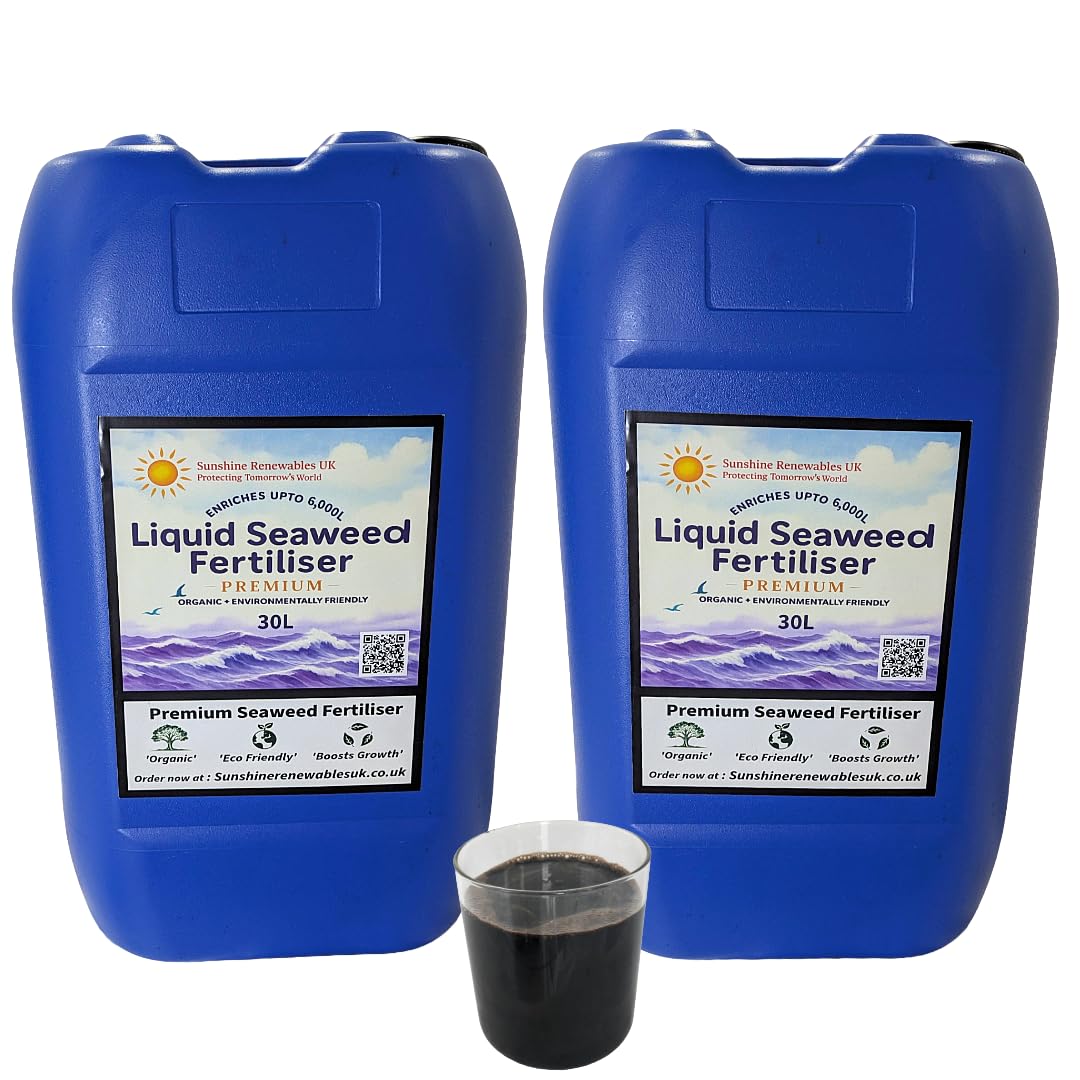 Seaweed Fertiliser Premium Liquid (1:200) 5L – Organic Plant Feed for Vegetables, Flowers, Lawns & Shrubs – Sunshine Renewables UK