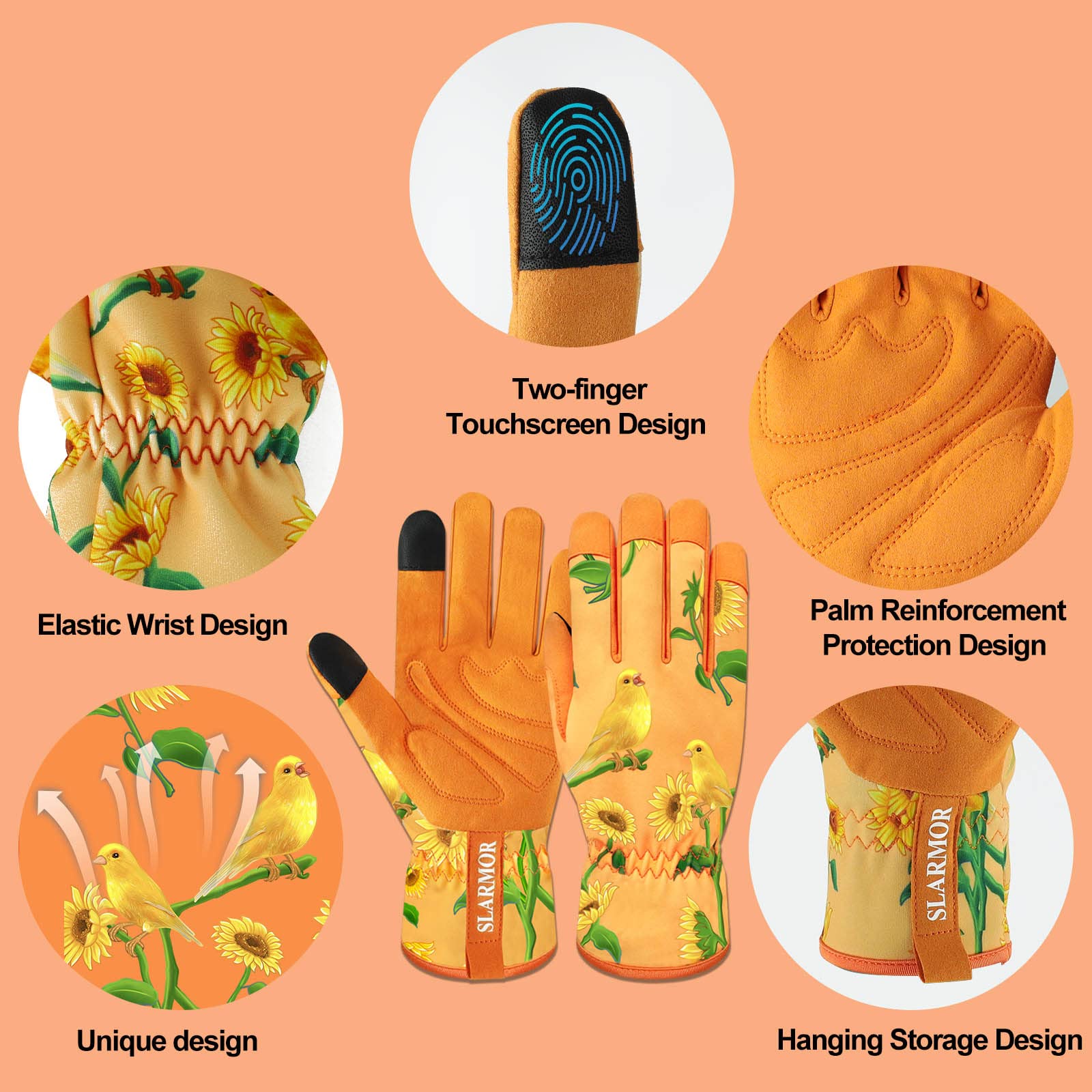 Women's-Gardening-Gloves Thoughtful Gardening-Gifts-for-Women, Microfiber Material With Touchscreen Function, Ideal For Garden Work, Cleaning, Camping & Landscaping