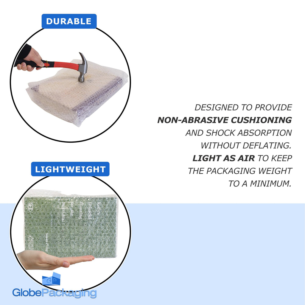 Globe Packaging 500mm x 50m Green Biodegradable Bubble Wrap Roll with Small Air Bubbles - Cushioning & Protection Packaging for Moving House, Ecommerce and Storage