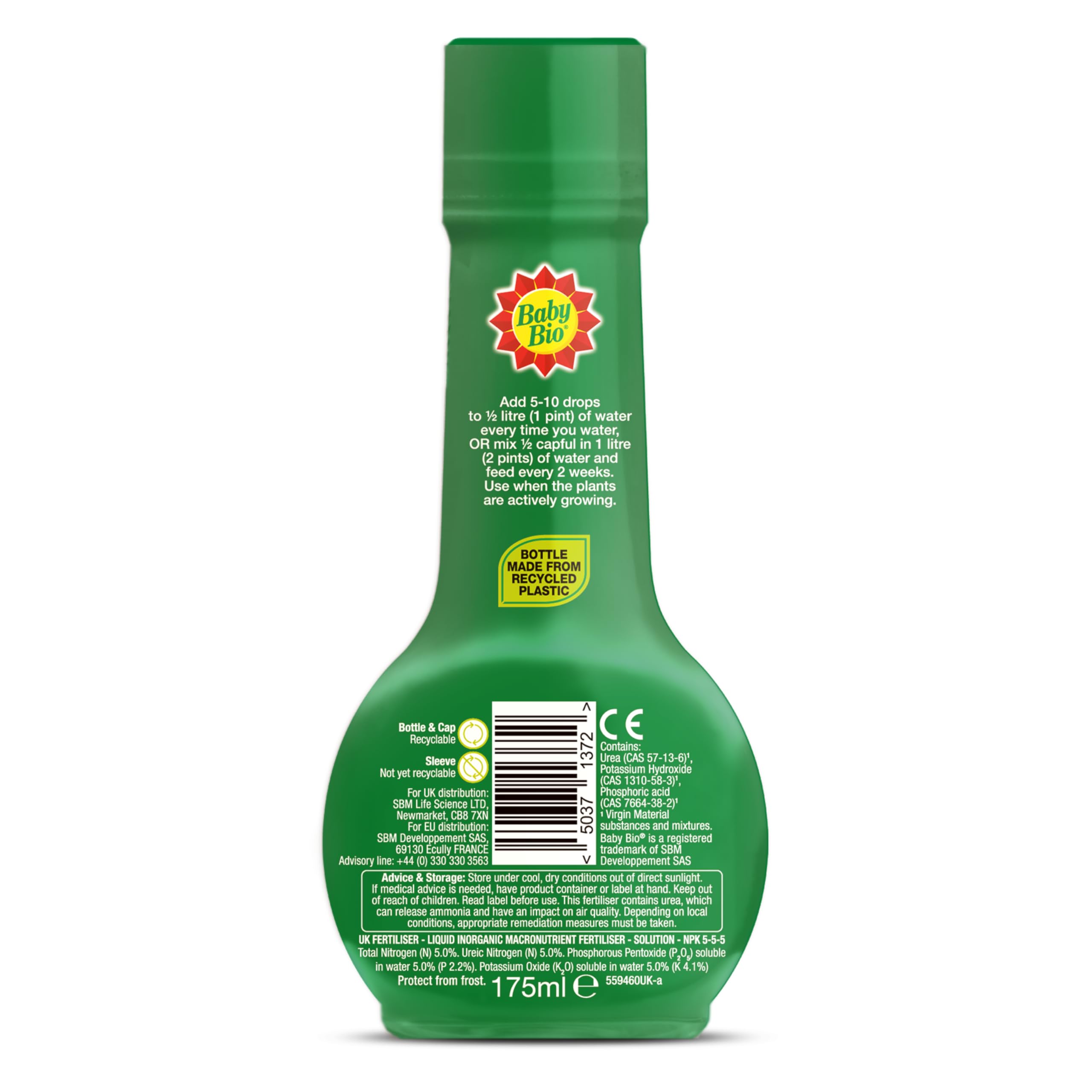 Baby Bio Citrus Food, 175ml - Citrus Plant Food for Healthy Growth and High Potassium for Better Fruit Yield - Year Round Care Concentrate Fertiliser - Fruit Tree Aid Spray