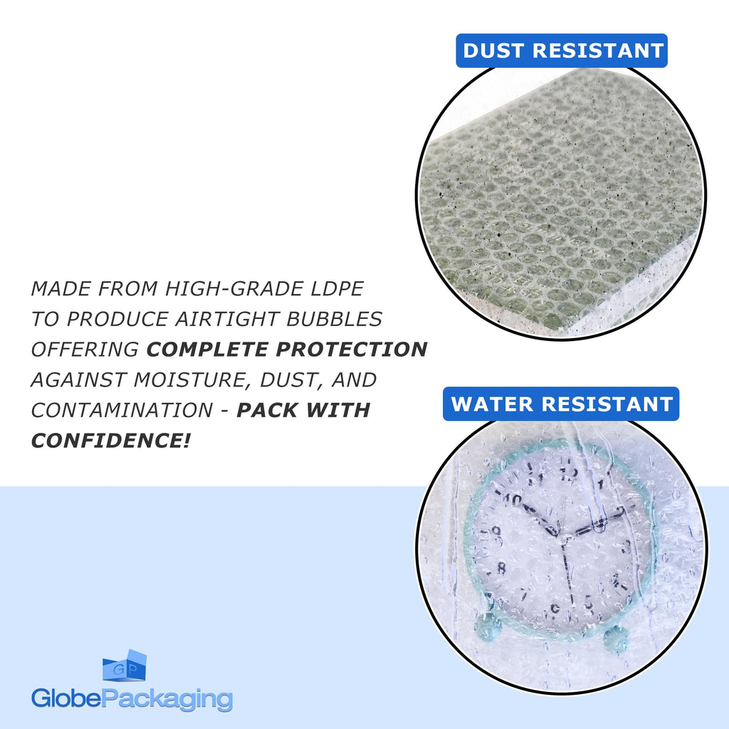 Globe Packaging 500mm x 50m Green Biodegradable Bubble Wrap Roll with Small Air Bubbles - Cushioning & Protection Packaging for Moving House, Ecommerce and Storage
