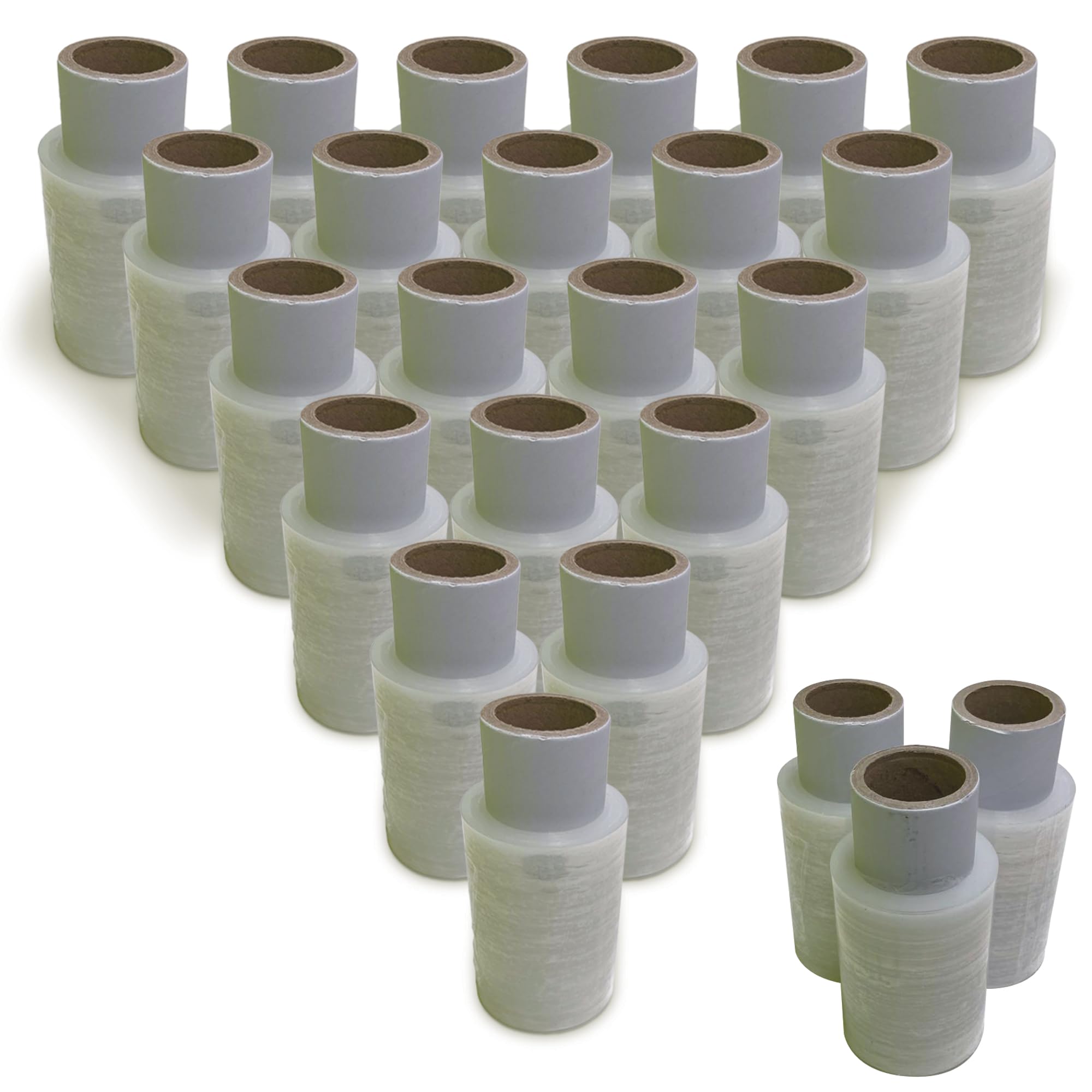 JeeJaan® 6 Rolls Clear Mini Handy Shrink Wrap 100mm x 150m 17mu - Extended Core Self-Adhering Pallet Stretch Wrapper - Heavy Duty Plastic Wrap for Moving House Furniture Wrapping Film