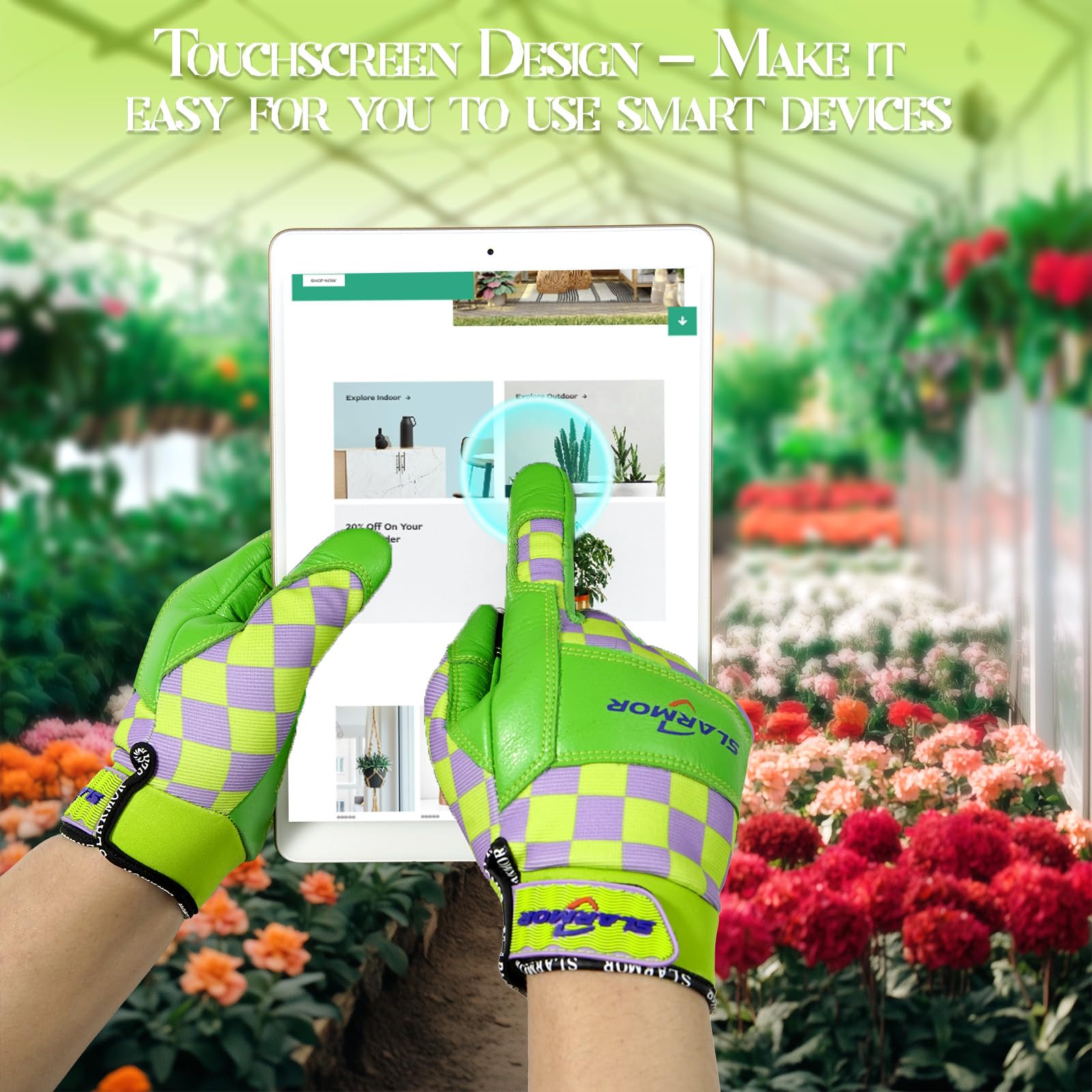 Women's-Gardening-Gloves Thoughtful Gardening-Gifts-for-Women, Microfiber Material With Touchscreen Function, Ideal For Garden Work, Cleaning, Camping & Landscaping