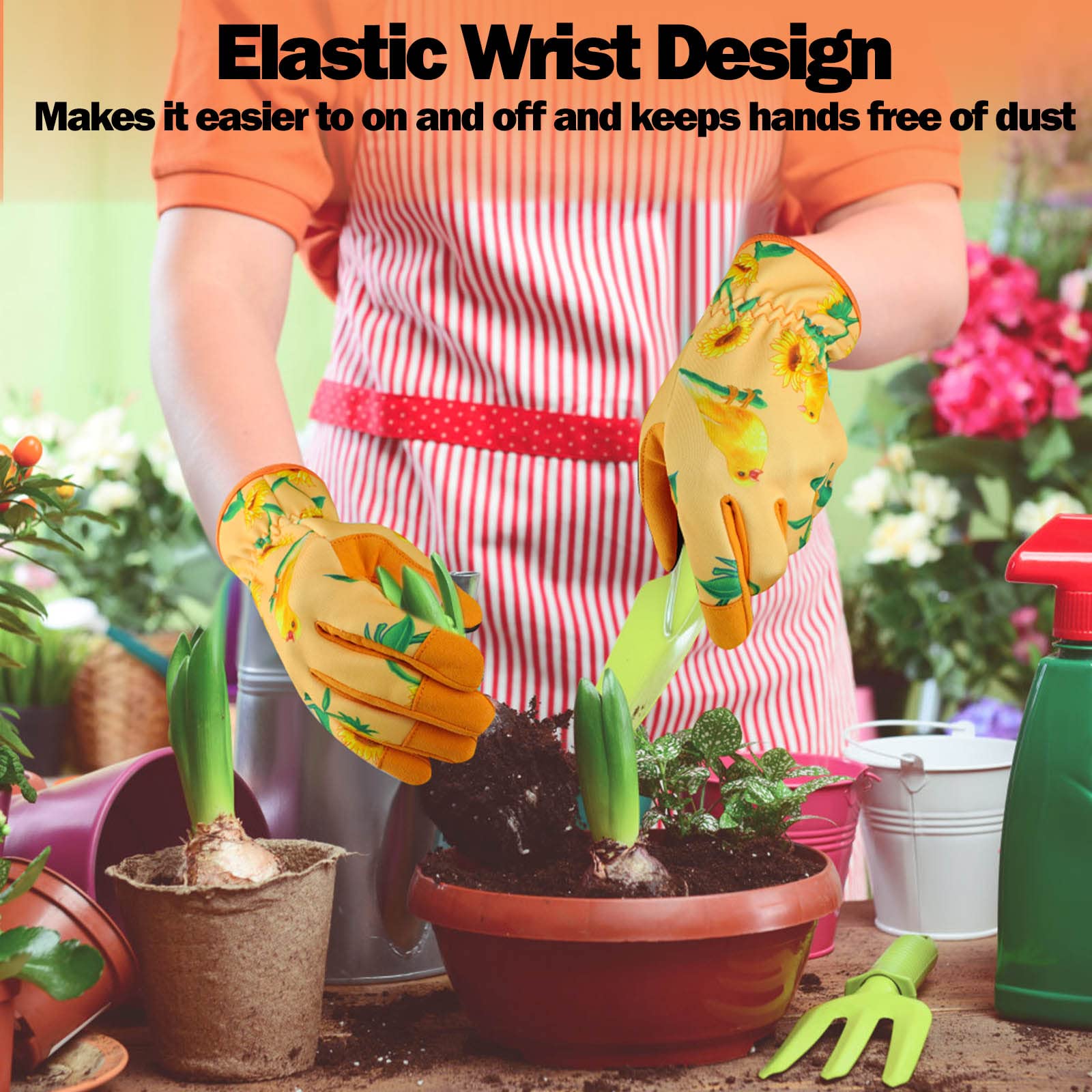 Women's-Gardening-Gloves Thoughtful Gardening-Gifts-for-Women, Microfiber Material With Touchscreen Function, Ideal For Garden Work, Cleaning, Camping & Landscaping