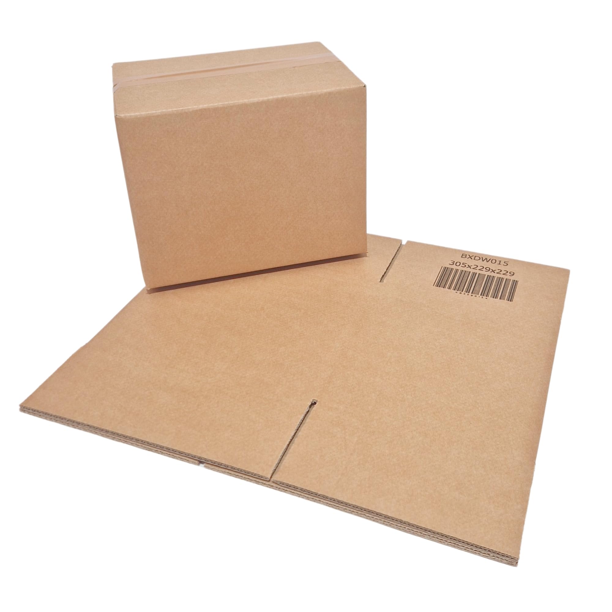 W.E. Roberts Strong Double Wall Cardboard Boxes (Pack of 15) - Boxes for posting, Boxes for moving house, Packing boxes, Postal Shipping Boxes (305mm x 229mm x 229mm (12 x 9 x 9"))