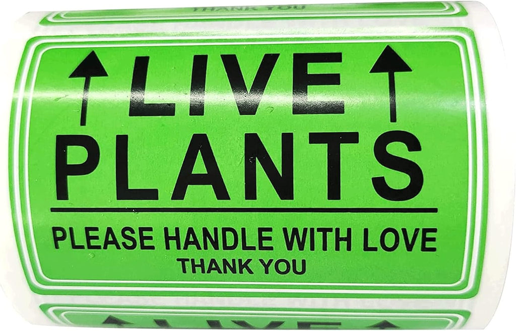 Green Live Plants Stickers for Shipping 2x3 inch Please Handle with Love Stickers Fragile Shipping Labels for Warehouse Pallet Garden Centers,Landscaping,Nurseries 250pcs Live Plants Sticker per roll