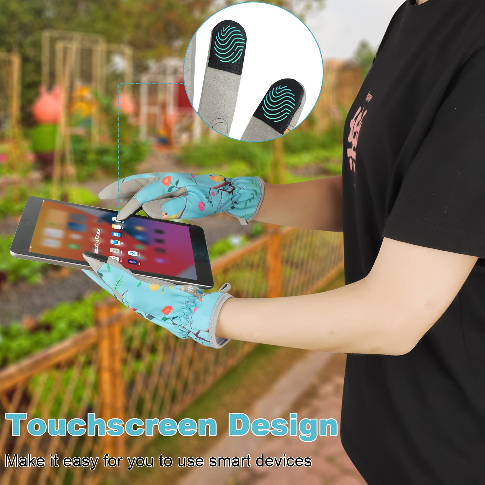 Women's-Gardening-Gloves Thoughtful Gardening-Gifts-for-Women, Microfiber Material With Touchscreen Function, Ideal For Garden Work, Cleaning, Camping & Landscaping