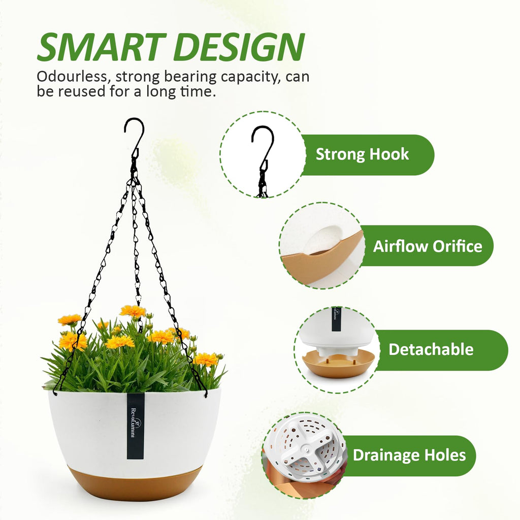 Hanging Baskets Coconut Palm Flower Basket Moss Hanging Basket Round Plant Holder Porch Decor Hanging Flower Pots Home Garden Decoration Watering Hanging Baskets (2pcs, 12inch/30cm)