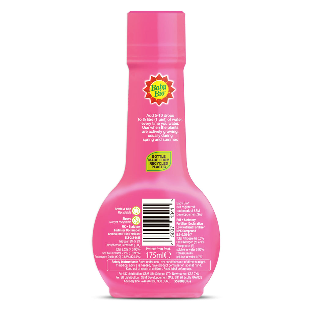 Baby Bio Citrus Food, 175ml - Citrus Plant Food for Healthy Growth and High Potassium for Better Fruit Yield - Year Round Care Concentrate Fertiliser - Fruit Tree Aid Spray