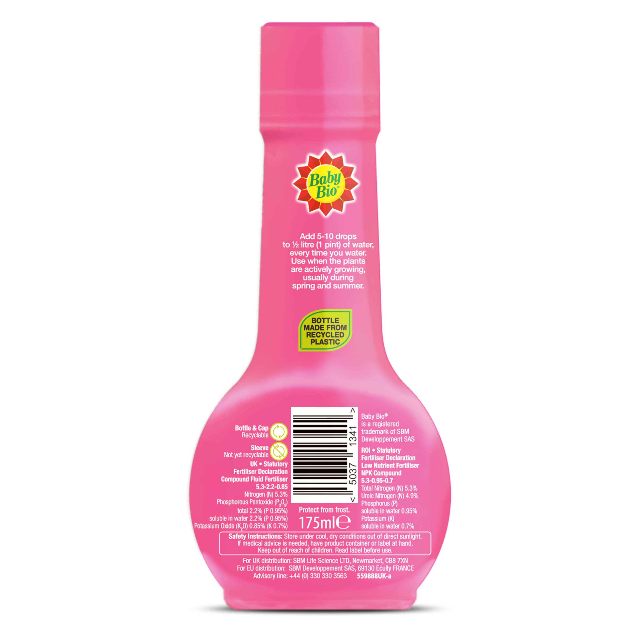 Baby Bio Citrus Food, 175ml - Citrus Plant Food for Healthy Growth and High Potassium for Better Fruit Yield - Year Round Care Concentrate Fertiliser - Fruit Tree Aid Spray