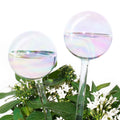[2 PCS] Light Iridescent Rainbow Gradient Color Clear Glass Self-Watering System Spikes, Self Watering Globes, Self Watering Bulbs, Automatic Plant Waterer Bulbs