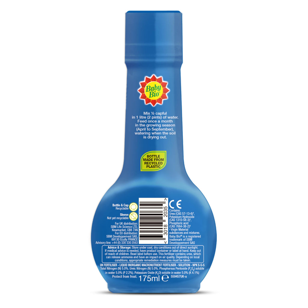 Baby Bio Citrus Food, 175ml - Citrus Plant Food for Healthy Growth and High Potassium for Better Fruit Yield - Year Round Care Concentrate Fertiliser - Fruit Tree Aid Spray