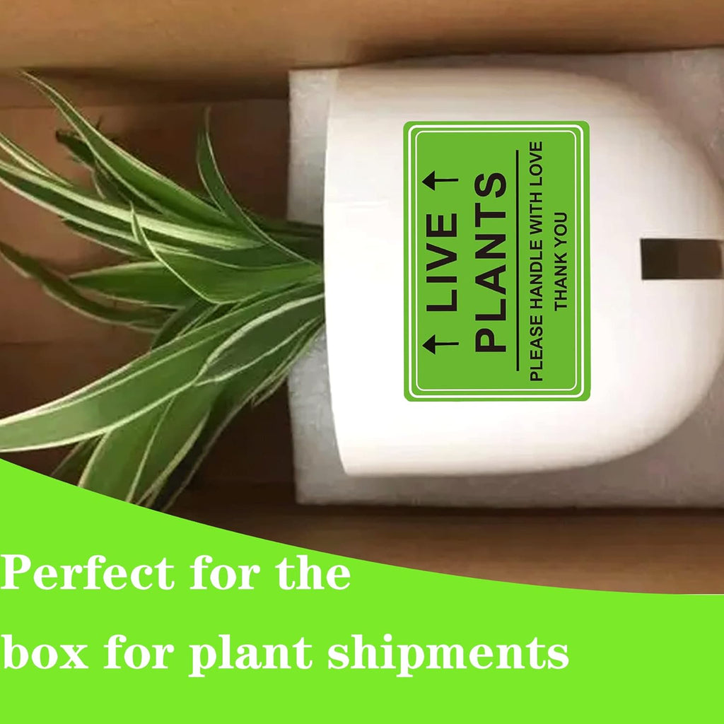 Green Live Plants Stickers for Shipping 2x3 inch Please Handle with Love Stickers Fragile Shipping Labels for Warehouse Pallet Garden Centers,Landscaping,Nurseries 250pcs Live Plants Sticker per roll