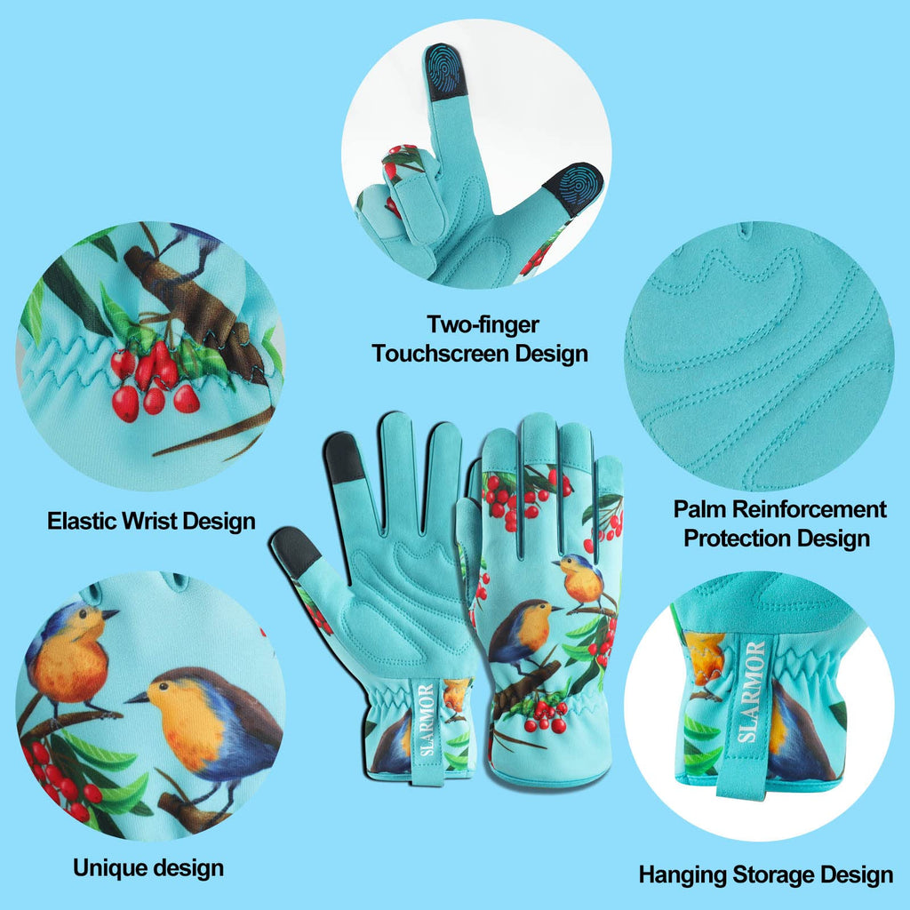 Women's-Gardening-Gloves Thoughtful Gardening-Gifts-for-Women, Microfiber Material With Touchscreen Function, Ideal For Garden Work, Cleaning, Camping & Landscaping