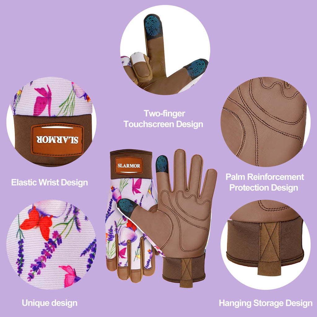 Women's-Gardening-Gloves Thoughtful Gardening-Gifts-for-Women, Microfiber Material With Touchscreen Function, Ideal For Garden Work, Cleaning, Camping & Landscaping