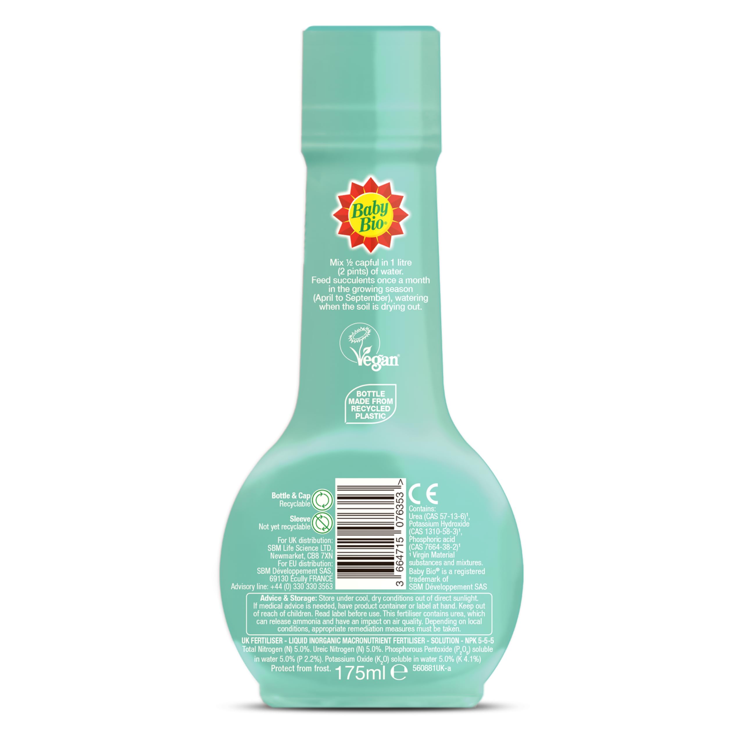 Baby Bio Citrus Food, 175ml - Citrus Plant Food for Healthy Growth and High Potassium for Better Fruit Yield - Year Round Care Concentrate Fertiliser - Fruit Tree Aid Spray