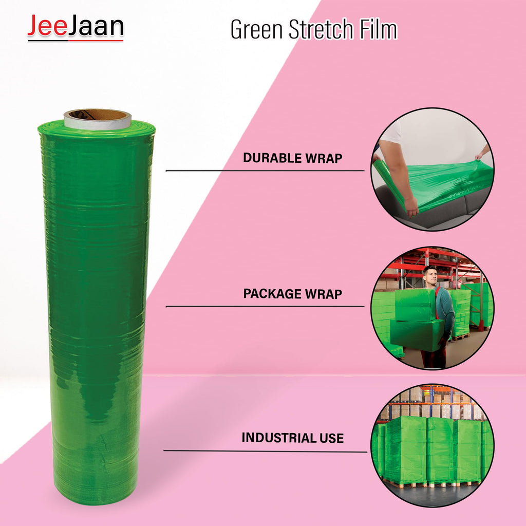 JeeJaan® 6 Rolls Clear Mini Handy Shrink Wrap 100mm x 150m 17mu - Extended Core Self-Adhering Pallet Stretch Wrapper - Heavy Duty Plastic Wrap for Moving House Furniture Wrapping Film