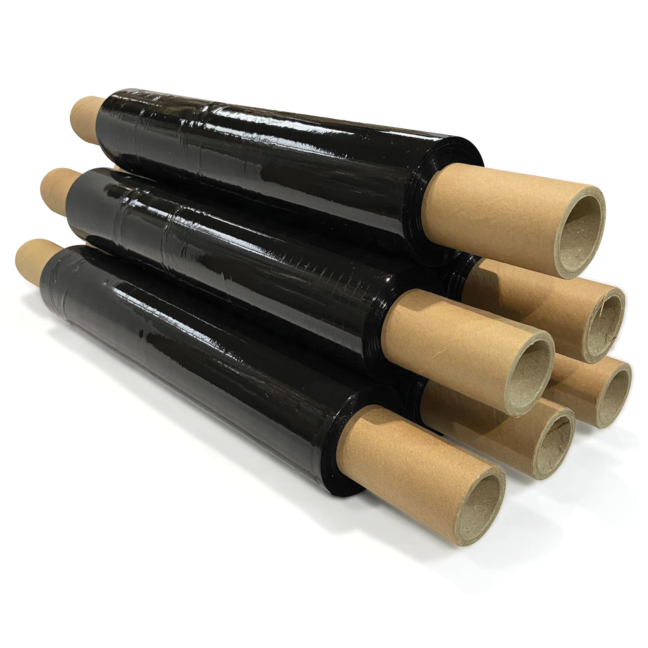 JeeJaan® 6 Rolls Clear Mini Handy Shrink Wrap 100mm x 150m 17mu - Extended Core Self-Adhering Pallet Stretch Wrapper - Heavy Duty Plastic Wrap for Moving House Furniture Wrapping Film
