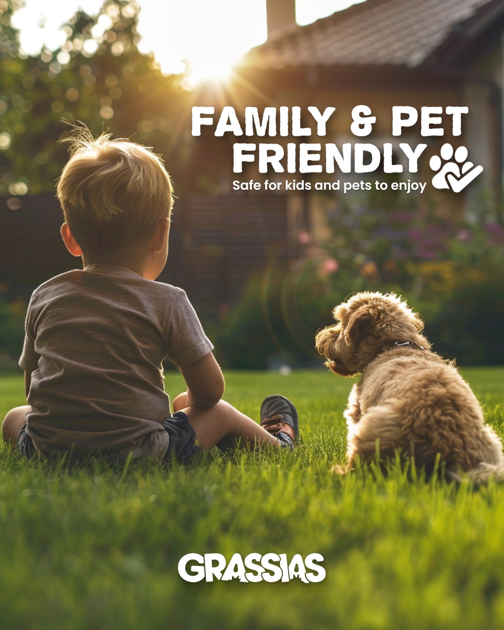 Grassias Premium Hard Wearing Grass Seed – 5KG Premium Quality Lawn Seed for Overseeding & New Lawns – Pet Friendly - Perfect Grass Seeds for UK Lawns - Defra Approved Lawn Seeds