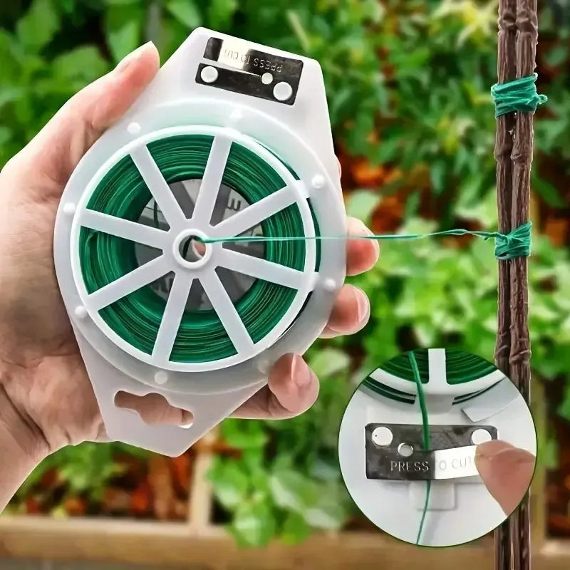 50/100m Garden Twist Tie Green Plant Climbing Support Cable String Reusable Flower Creeper Vines Hoops Fixed Plant Tying Tool