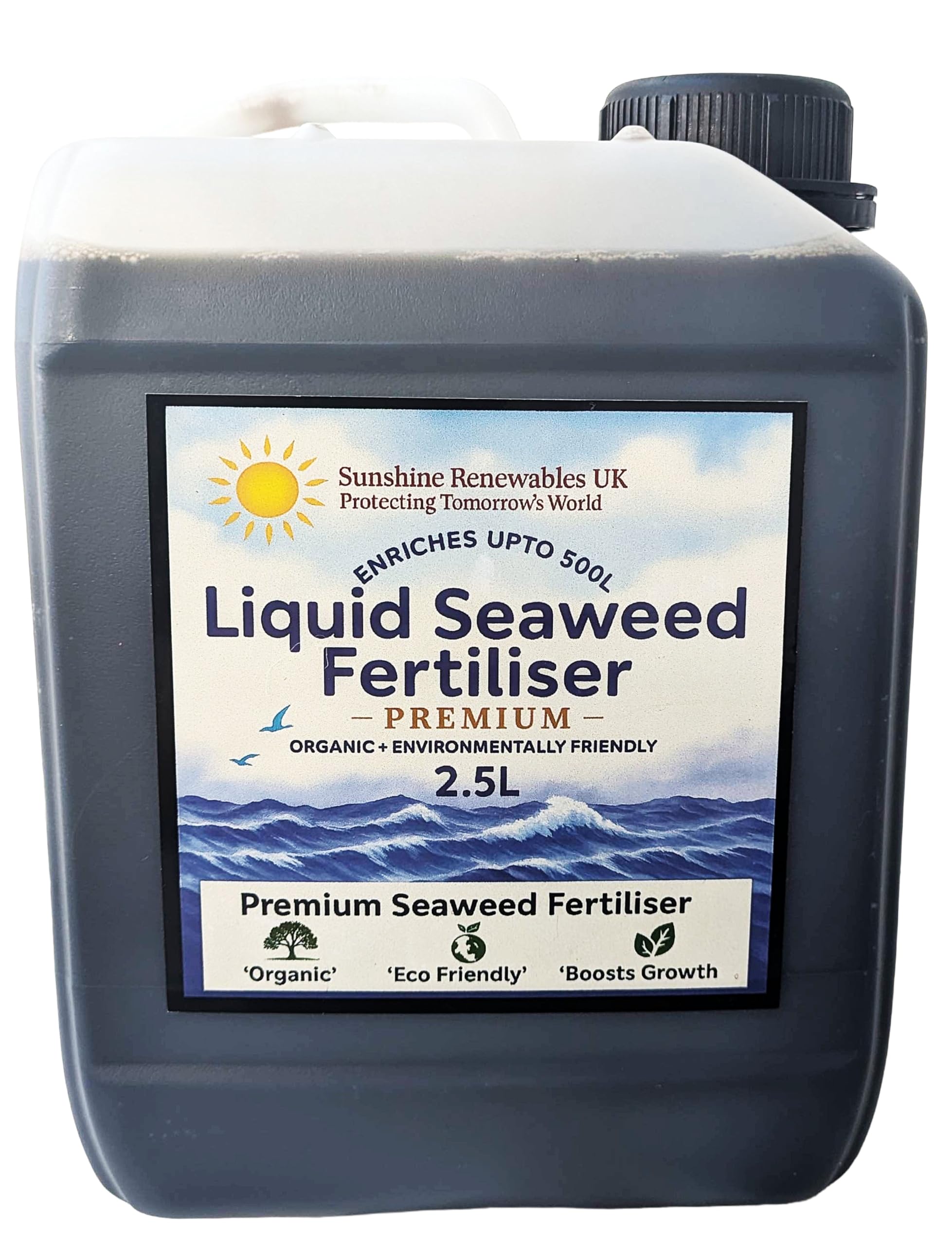 Seaweed Fertiliser Premium Liquid (1:200) 5L – Organic Plant Feed for Vegetables, Flowers, Lawns & Shrubs – Sunshine Renewables UK