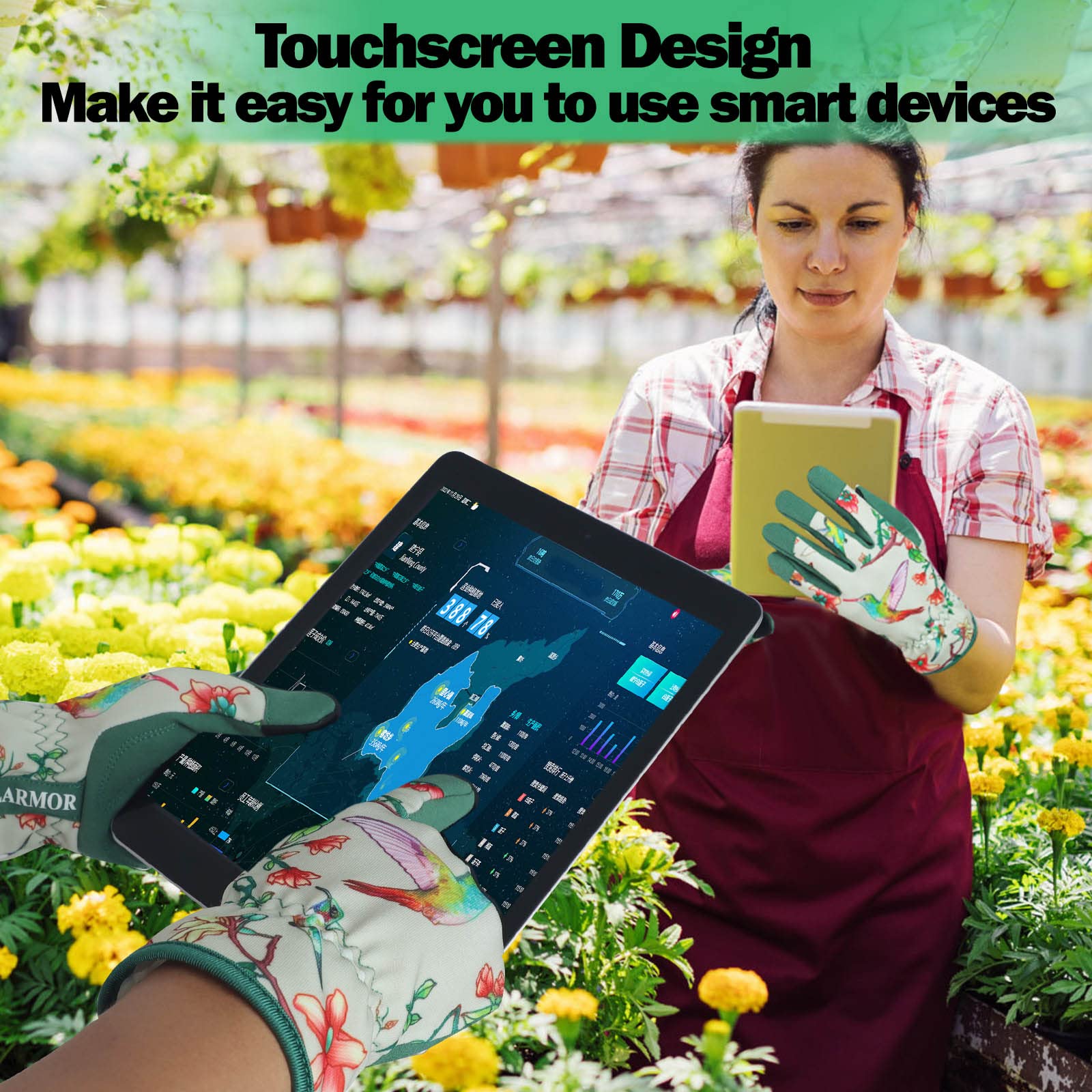 Women's-Gardening-Gloves Thoughtful Gardening-Gifts-for-Women, Microfiber Material With Touchscreen Function, Ideal For Garden Work, Cleaning, Camping & Landscaping