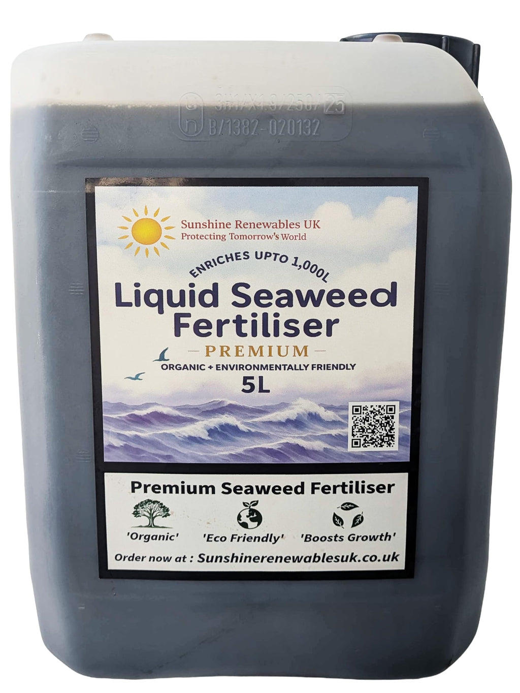 Seaweed Fertiliser Premium Liquid (1:200) 5L – Organic Plant Feed for Vegetables, Flowers, Lawns & Shrubs – Sunshine Renewables UK