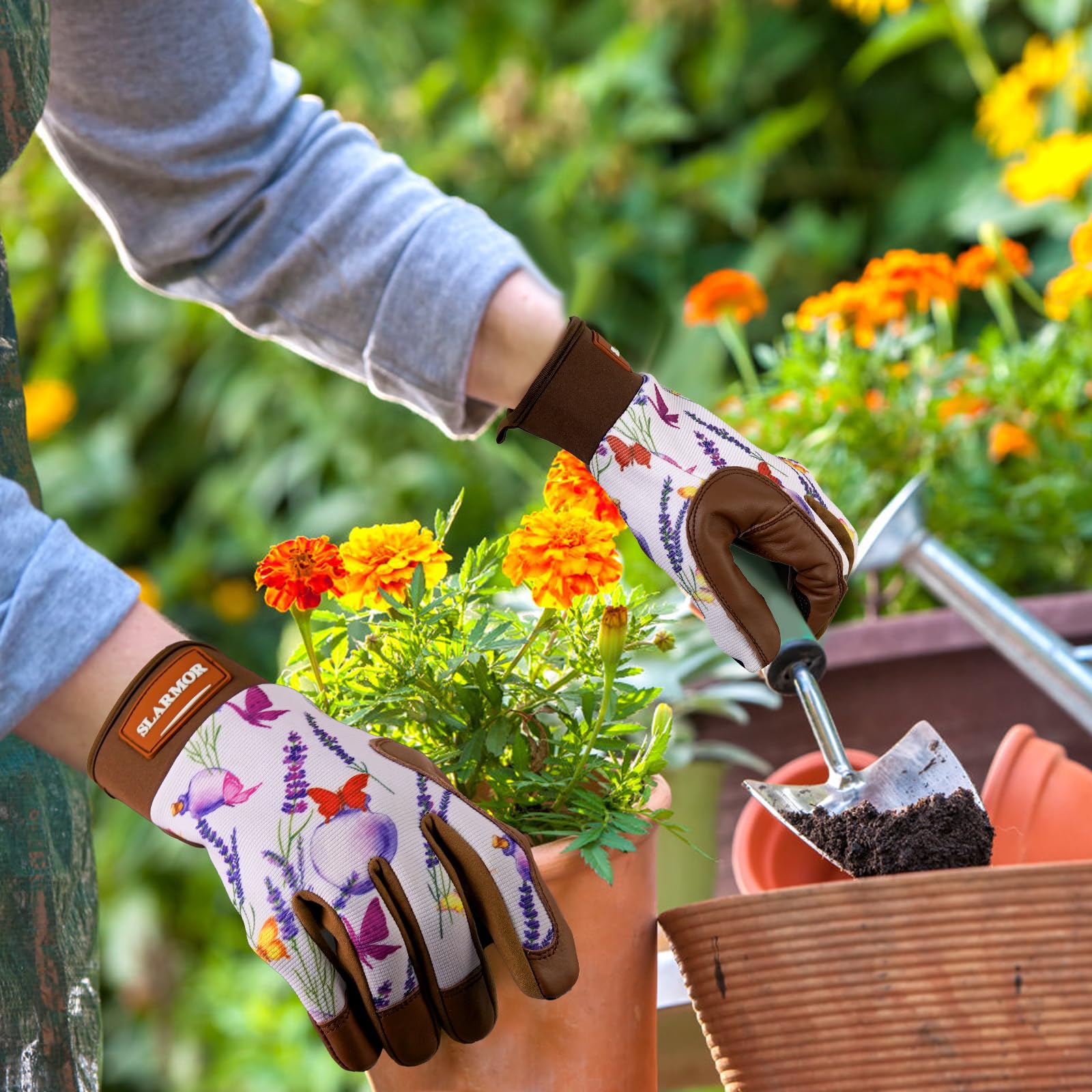 Women's-Gardening-Gloves Thoughtful Gardening-Gifts-for-Women, Microfiber Material With Touchscreen Function, Ideal For Garden Work, Cleaning, Camping & Landscaping