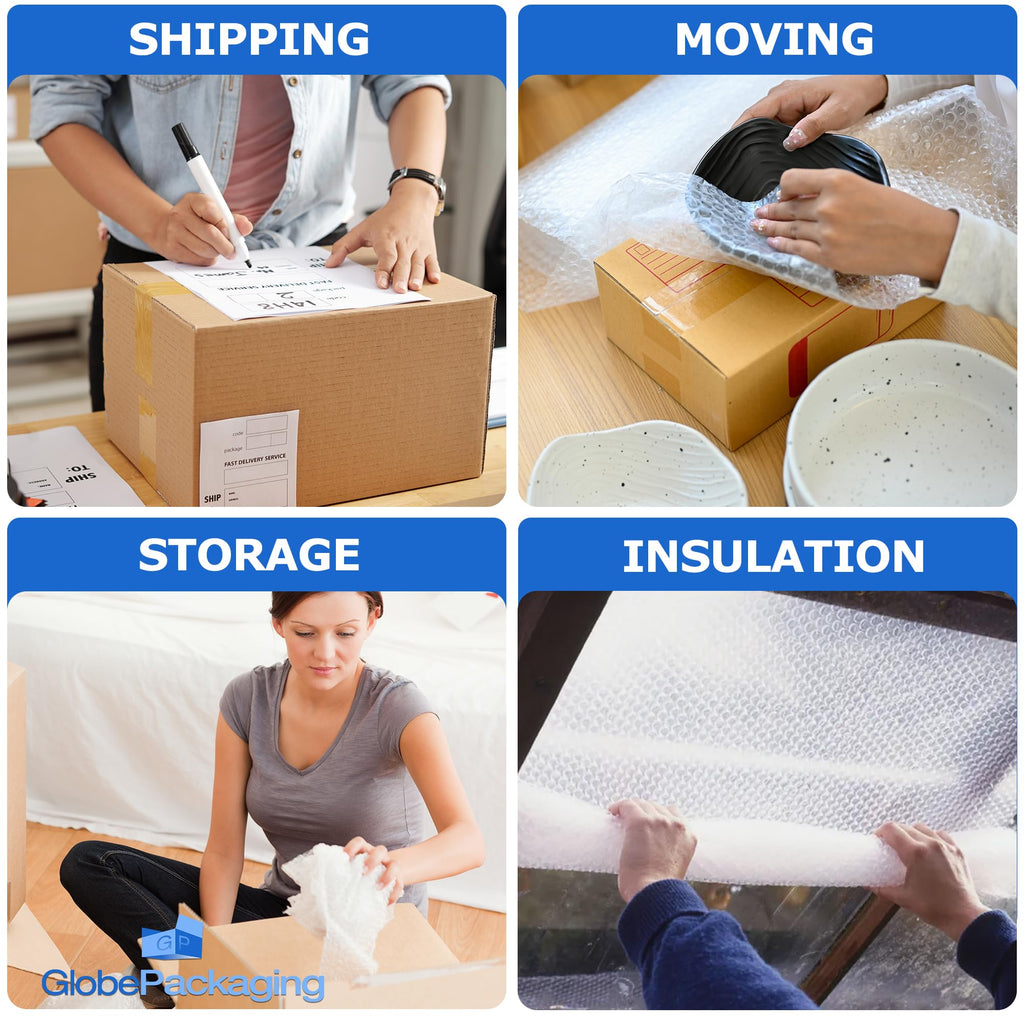 Globe Packaging 500mm x 50m Green Biodegradable Bubble Wrap Roll with Small Air Bubbles - Cushioning & Protection Packaging for Moving House, Ecommerce and Storage