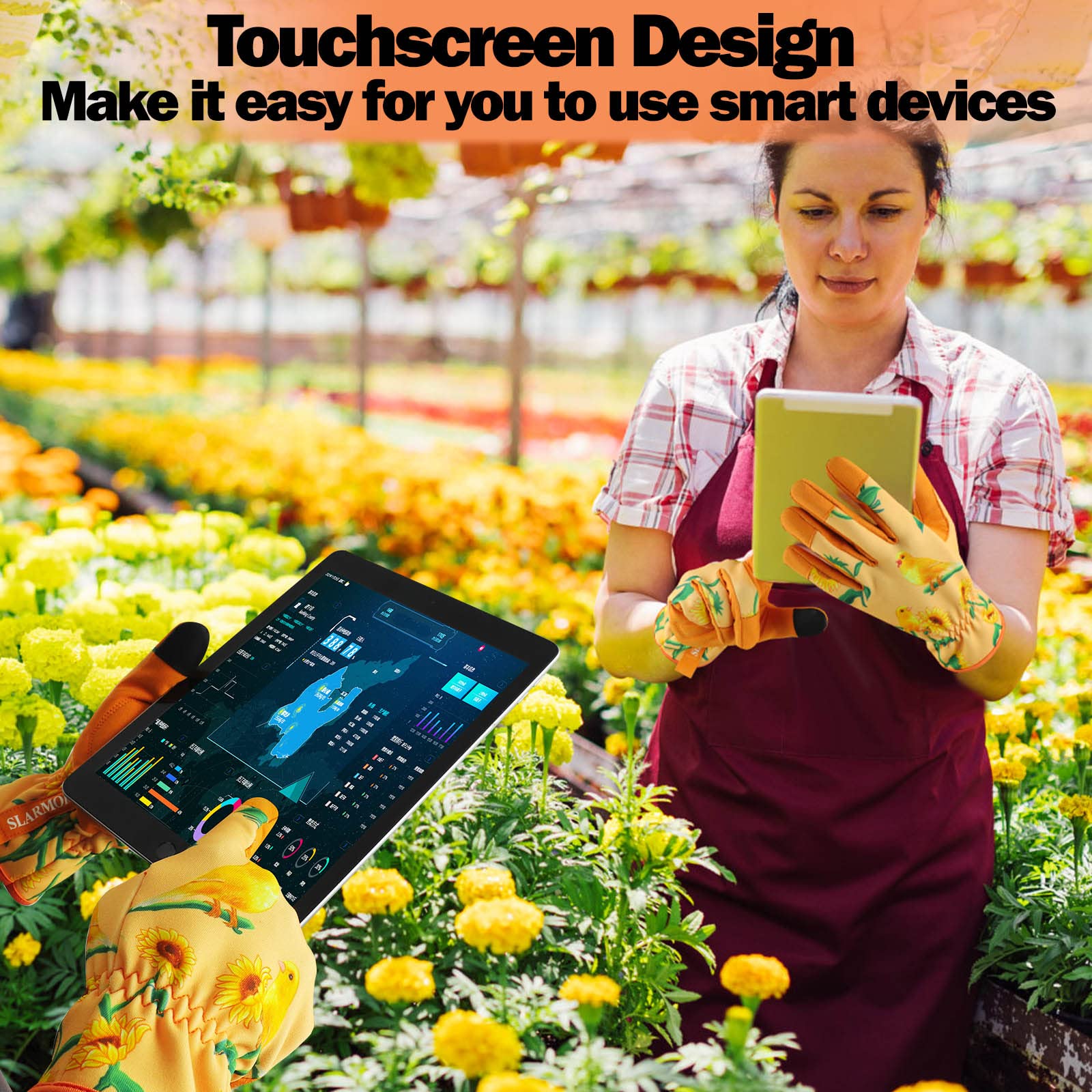 Women's-Gardening-Gloves Thoughtful Gardening-Gifts-for-Women, Microfiber Material With Touchscreen Function, Ideal For Garden Work, Cleaning, Camping & Landscaping