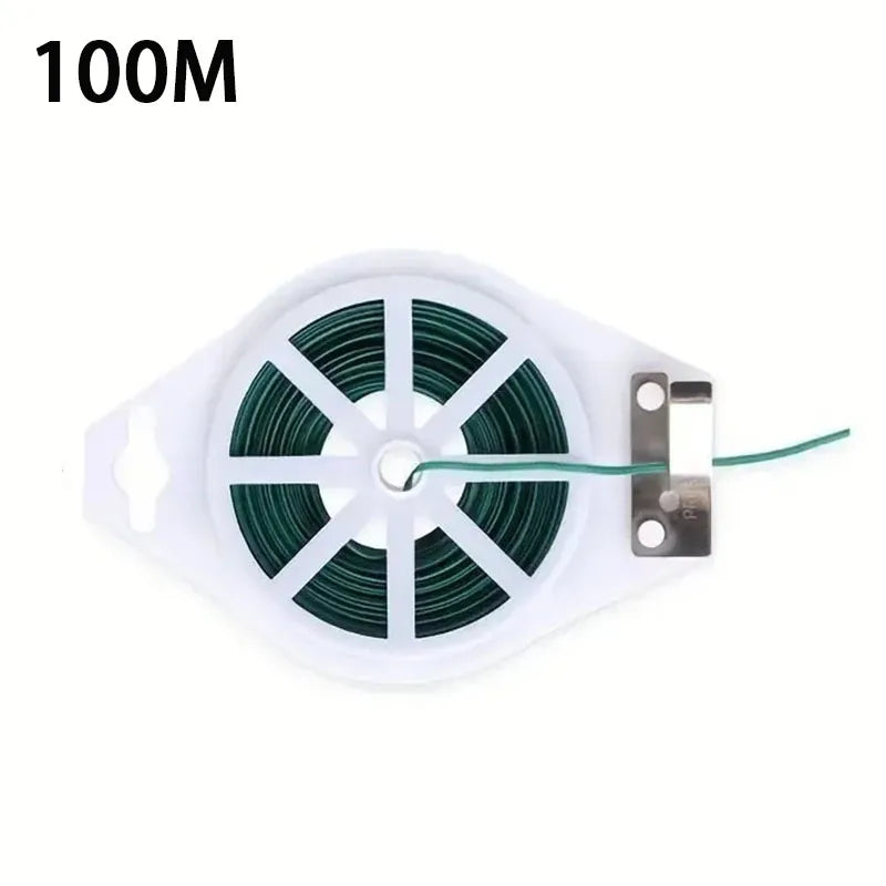 50/100m Garden Twist Tie Green Plant Climbing Support Cable String Reusable Flower Creeper Vines Hoops Fixed Plant Tying Tool