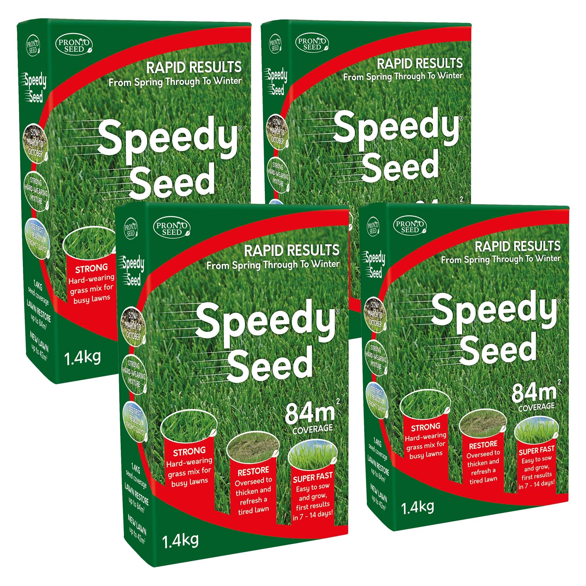 Pronto Seed Premium Grass Seed 1.4 kg - Fast Growing, Hard-Wearing - Covers 84m² for Lawns & Overseeding - DEFRA Approved & Tailored for UK Climate (1.4kg)