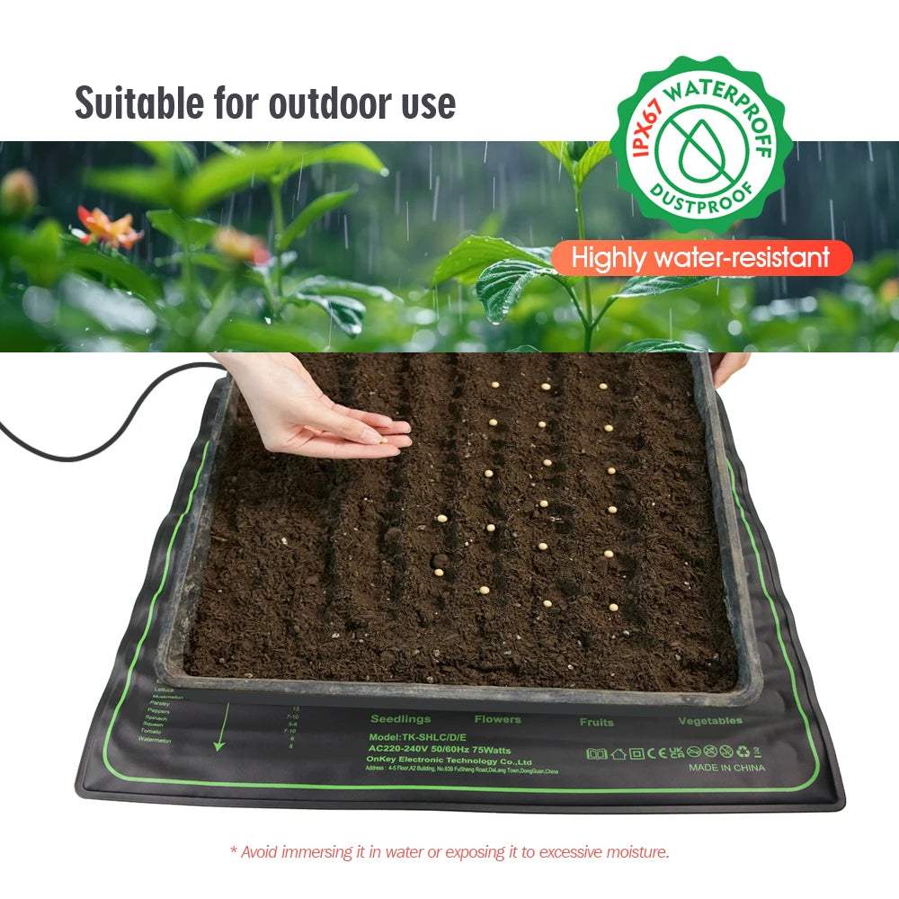Garden Seedling Heating Mat PVC Waterproof Plants Seed Propagation Clone Starter Warmth Pad for Nursery Growth