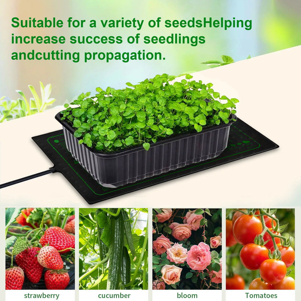 Two-pack 20x10Inch Seedling Heat Mat Waterproof Plant Heating Pad for Germination Brewing  Indoor Propagation