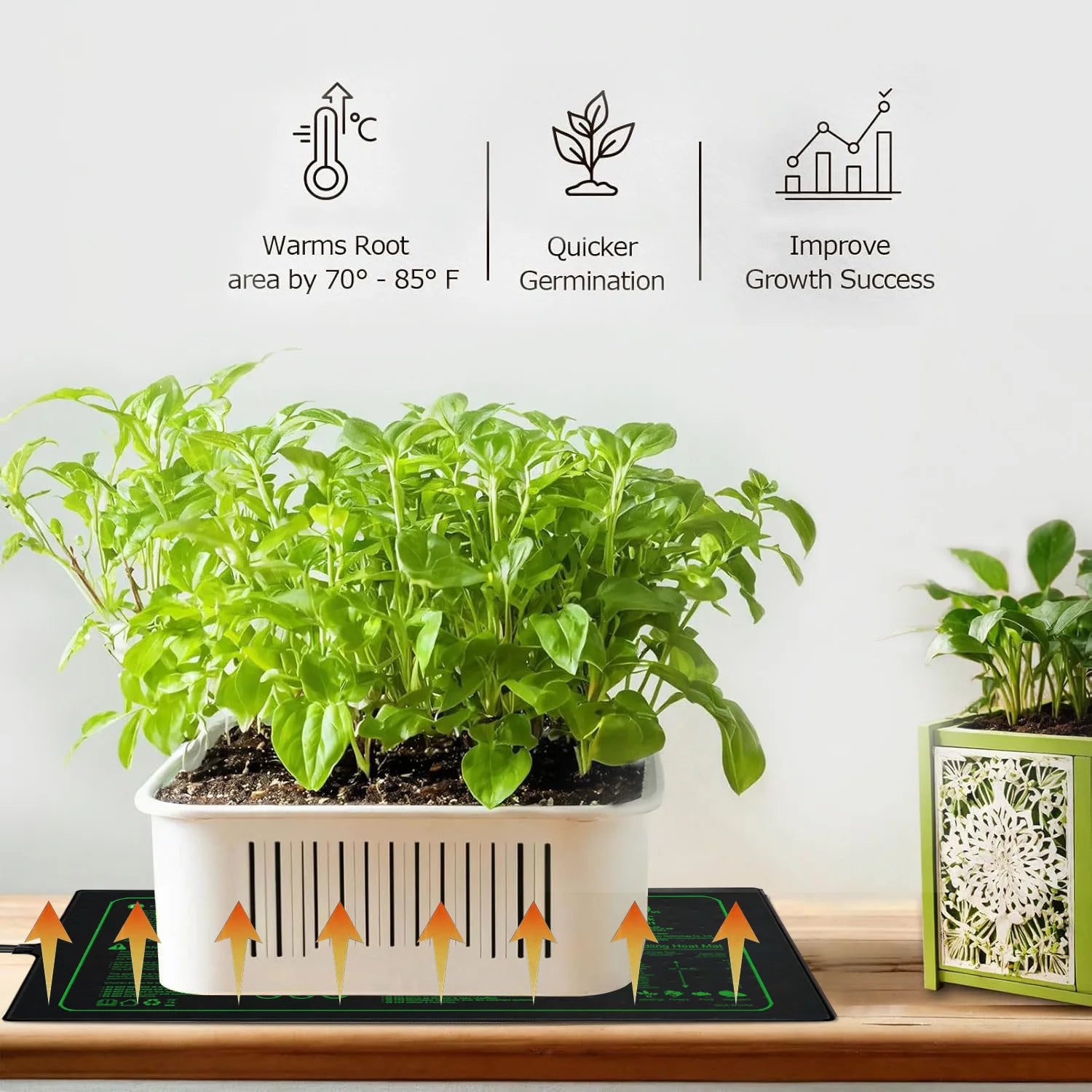 Two-pack 20x10Inch Seedling Heat Mat Waterproof Plant Heating Pad for Germination Brewing  Indoor Propagation